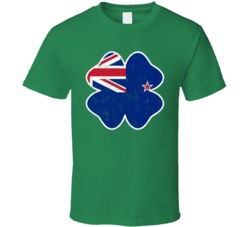 Irish New Zealander Flag St Patrick's Day Drinking Worn Look T Shirt Irish New Zealander Flag St Patrick's Day Drinking Worn Look T Shirt