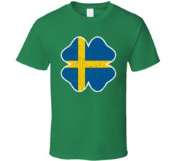 Irish Swedish Flag St Patrick's Day Drinking Worn Look T Shirt Irish Swedish Flag St Patrick's Day Drinking Worn Look T Shirt
