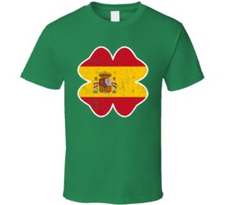 Irish Spanish Flag St Patrick's Day Drinking Worn Look T Shirt Irish Spanish Flag St Patrick's Day Drinking Worn Look T Shirt