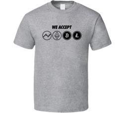 We Accept Cryptocurrency Blockchain Geek T Shirt