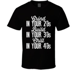 Grind In Your 20s Build 30s Chill 40s Motivational T Shirt