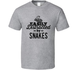Easily Distracted By Snakes Animal Lover Owner T Shirt