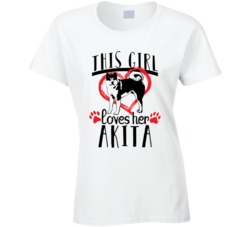 This Girl Loves Her Akita Pet Owner Dog Lover T Shirt