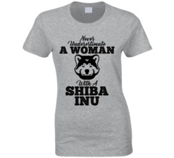 Never Underestimate A Woman With A Shiba Inu Dog T Shirt Never Underestimate A Woman With A Shiba Inu Dog T Shirt