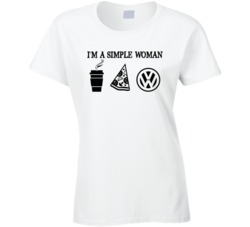 Volkswagen Simple Woman Coffee Pizza Car Logo Driving Fan T Shirt Volkswagen Simple Woman Coffee Pizza Car Logo Driving Fan T Shirt