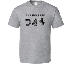 Ferrari Simple Man Beer Pizza Car Logo Driving Fan T Shirt Ferrari Simple Man Beer Pizza Car Logo Driving Fan T Shirt