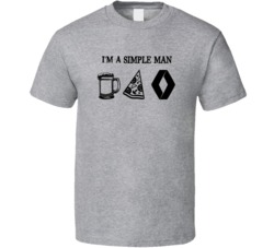 Renault Simple Man Beer Pizza Car Logo Driving Fan T Shirt Renault Simple Man Beer Pizza Car Logo Driving Fan T Shirt