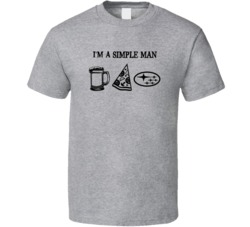 Subaru Simple Man Beer Pizza Car Logo Driving Fan T Shirt Subaru Simple Man Beer Pizza Car Logo Driving Fan T Shirt
