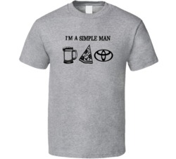 Toyota Simple Man Beer Pizza Car Logo Driving Fan T Shirt Toyota Simple Man Beer Pizza Car Logo Driving Fan T Shirt