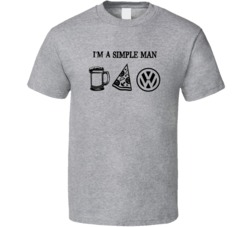 Volkswagen Simple Man Beer Pizza Car Logo Driving Fan T Shirt Volkswagen Simple Man Beer Pizza Car Logo Driving Fan T Shirt