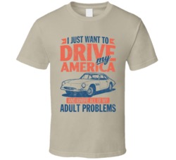 Ferrari America Just Drive Ignore My Adult Problems Car Worn Look T Sh