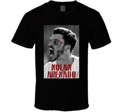 Nolan Arenado Bloody Face Colorado Major League Baseball Baseman T Shi