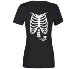 Skeleton Halloween Baby Pregnant Maternity Costume Worn Look T Shirt Skeleton Halloween Baby Pregnant Maternity Costume Worn Look T Shirt