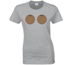 Coconut Bra Funny Halloween Costume Ladies T Shirt Coconut Bra Funny Halloween Costume Ladies T Shirt