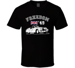 1949 Jaguar Xk120 Freedom Car Fan Worn Look T Shirt