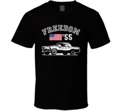 1955 Ford Thunder Bird Freedom Car Fan Worn Look T Shirt