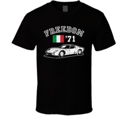 1971 Lamborghini Miura Freedom Car Fan Worn Look T Shirt
