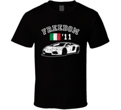 2011 Lamborghini Aventador Freedom Car Fan Worn Look T Shirt 2011 Lamborghini Aventador Freedom Car Fan Worn Look T Shirt