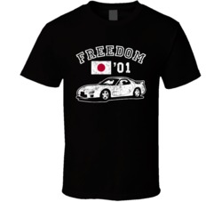 2001 Mazda Rx-7 Freedom Car Fan Worn Look T Shirt 2001 Mazda Rx-7 Freedom Car Fan Worn Look T Shirt