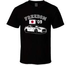 2009 Nissan Gtr Freedom Car Fan Worn Look T Shirt 2009 Nissan Gtr Freedom Car Fan Worn Look T Shirt