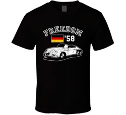 1958 Porsche 356 Freedom Car Fan Worn Look T Shirt 1958 Porsche 356 Freedom Car Fan Worn Look T Shirt