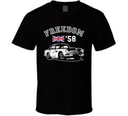 1958 Aston Martin Db4 Freedom Car Fan Worn Look T Shirt 1958 Aston Martin Db4 Freedom Car Fan Worn Look T Shirt