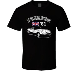 1961 Jaguar E-type Freedom Car Fan Worn Look T Shirt 1961 Jaguar E-type Freedom Car Fan Worn Look T Shirt
