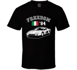 1984 Ferrari Testarossa Freedom Car Fan Worn Look T Shirt 1984 Ferrari Testarossa Freedom Car Fan Worn Look T Shirt