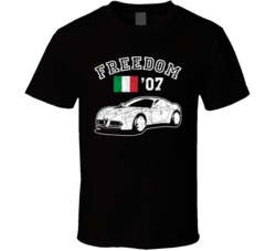 2007 Alfa Romeo 8c Competizione Freedom Car Fan Worn Look T Shirt 2007 Alfa Romeo 8c Competizione Freedom Car Fan Worn Look T Shirt