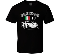 2010 Lamborghini Gallardo Freedom Car Fan Worn Look T Shirt 2010 Lamborghini Gallardo Freedom Car Fan Worn Look T Shirt