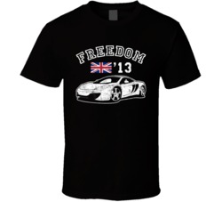 2013 Mclaren Mp4-12c Freedom Car Fan Worn Look T Shirt 2013 Mclaren Mp4-12c Freedom Car Fan Worn Look T Shirt