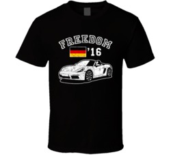 2016 Porsche 718 Boxster Freedom Car Fan Worn Look T Shirt 2016 Porsche 718 Boxster Freedom Car Fan Worn Look T Shirt
