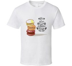 Hand Drawn Poster With A Doodle Sweet Dessert And Quote: Life Is Short