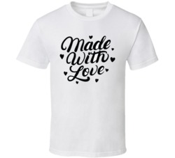 Made With Love Hand Written Lettering Label Badge With Hearts Modern B