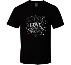 Vector Hand Drawn Lettering Quote About Love And Chocolate With Decora