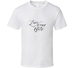 Love At First Bite Postcard Ink Illustration Modern Brush Calligraphy 