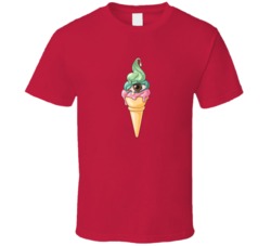 Ice Cream Eye Print T-shirt Vector Illustration T Shirt