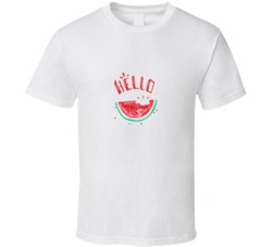 Hello Tropical Summer Slogan With Watermelon Illustration T- Graphic T