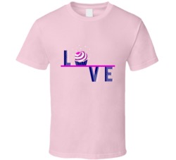 Cherry Glitter Cream Cupcake Line Text Girl Tee Illustration Art Vecto
