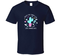 Enjoy The Simple Life Slogan And Summer Icons Illustration Vector T Sh