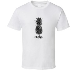 Image Of Black And White Pineapple Fruit  Lettering Exotic On  Backgro