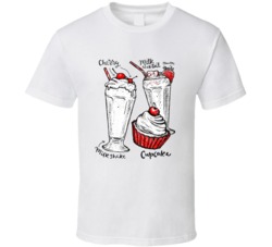 Vector Dessert Of Different Hand Drawn Food Cupcake And Milkshakes Iso