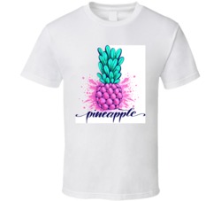 Vector Hand Drawn Pineapple Exotic Tropical Fruit Sketch  Print T- Gra