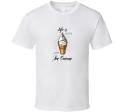 Vector Hand Drawn Ice Cream In Sketch Style With Quote  T Shirt