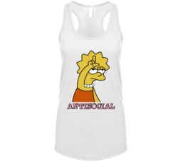 Lisa Simpson Antisocial Loser Sign Tv Show Fan Womens Tanktop Lisa Simpson Antisocial Loser Sign Tv Show Fan Womens Tanktop