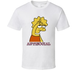 Lisa Simpson Antisocial Loser Sign Tv Show Fan T Shirt Lisa Simpson Antisocial Loser Sign Tv Show Fan T Shirt