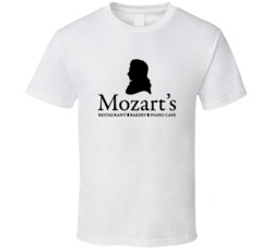 Mozart's Bakery Popular Restaurant Piano Cafe T Shirt Mozart's Bakery Popular Restaurant Piano Cafe T Shirt
