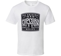 Popcorn Sutton Small Batch Moonshine Whiskey Label Logo T Shirt Popcorn Sutton Small Batch Moonshine Whiskey Label Logo T Shirt