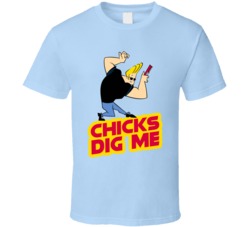 Johnny Bravo Chicks Dig Me Cartoon 90s T Shirt