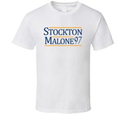 John Stockton Karl Malone 1997 Utah Basketball Sports Fan T Shirt John Stockton Karl Malone 1997 Utah Basketball Sports Fan T Shirt